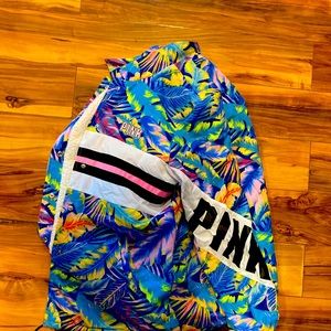 PINK super cute tropical sherpa jacket (last call to buy!!)